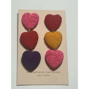 New Mignonne Gavigan Heart Breaker Earrings Valentine's Day Love Retail $250